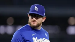 Max Muncy of the Los Angeles Dodgers on October 31, 2025 in Toronto.