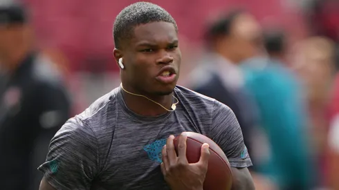 Travis Hunter #12 of the Jacksonville Jaguars.