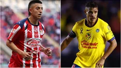 Roberto Alvarado of Chivas and Jonathan Dos Santos of Club America.
