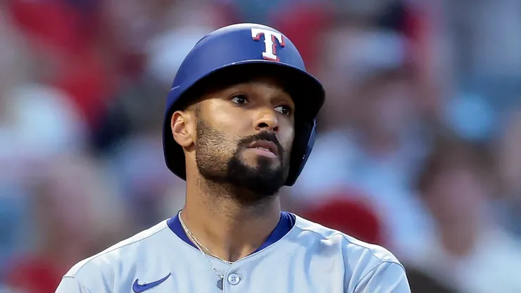 Marcus Semien during his time with the Texas Rangers on July 28, 2025 in Anaheim.
