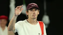 Alex de Minaur acknowledges the crowd after a game.