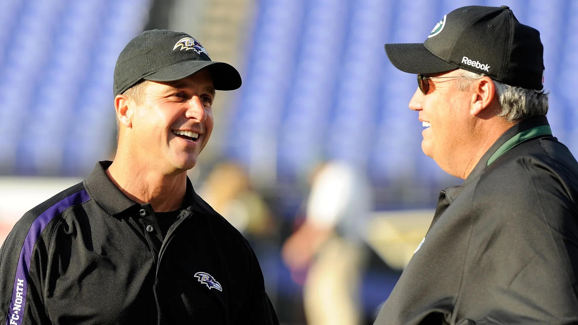John Harbaugh with Rex Ryan