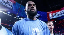 LeBron James #23 of the Los Angeles Lakers and Team USA Stripes.