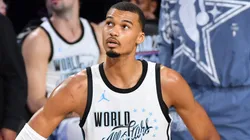 Victor Wembanyama #1 of the San Antonio Spurs and Team World.