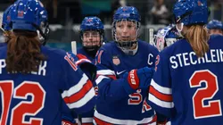 Hilary Knight of Team United States during the 2026 Winter Olympic games.