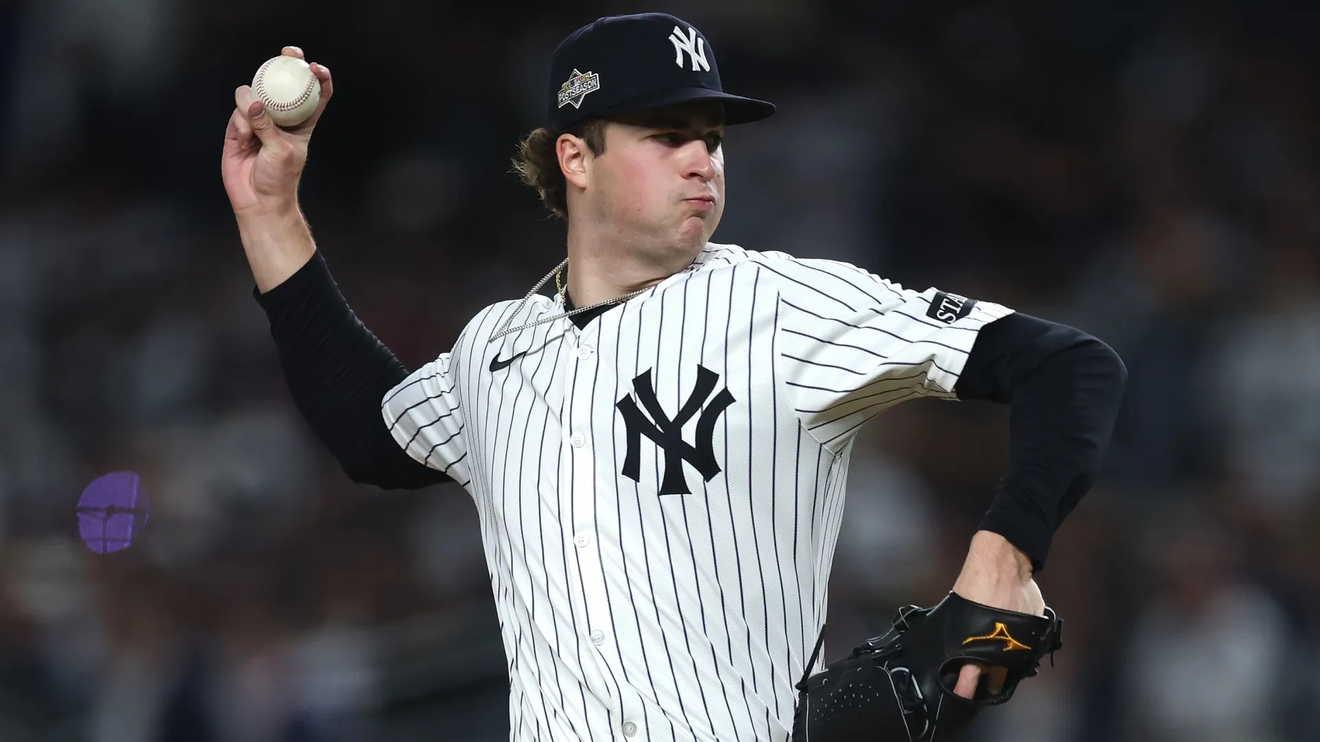 Cam Schlittler of the Yankees during the American League Division Series in 2025 (Source: Ishika Samant/Getty Images)