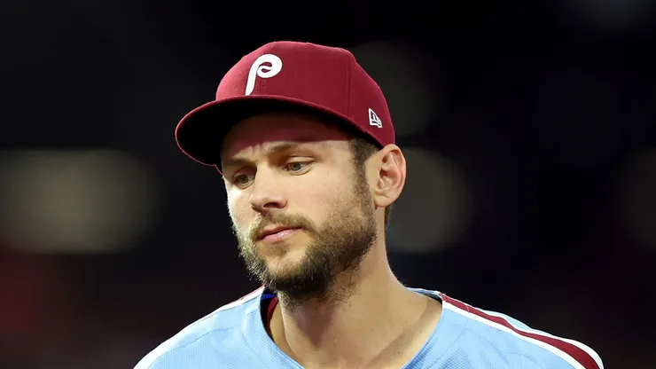 Trea Turner of the Philadelphia Phillies on August 28, 2025 in Philadelphia.