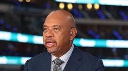 Michael Wilbon reports before Game 3 of the 2024 NBA Finals on June 12 in Dallas.