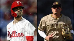 Bryce Harper and Manny Machado offered their perspectives on how the Dodgers are approaching the season.