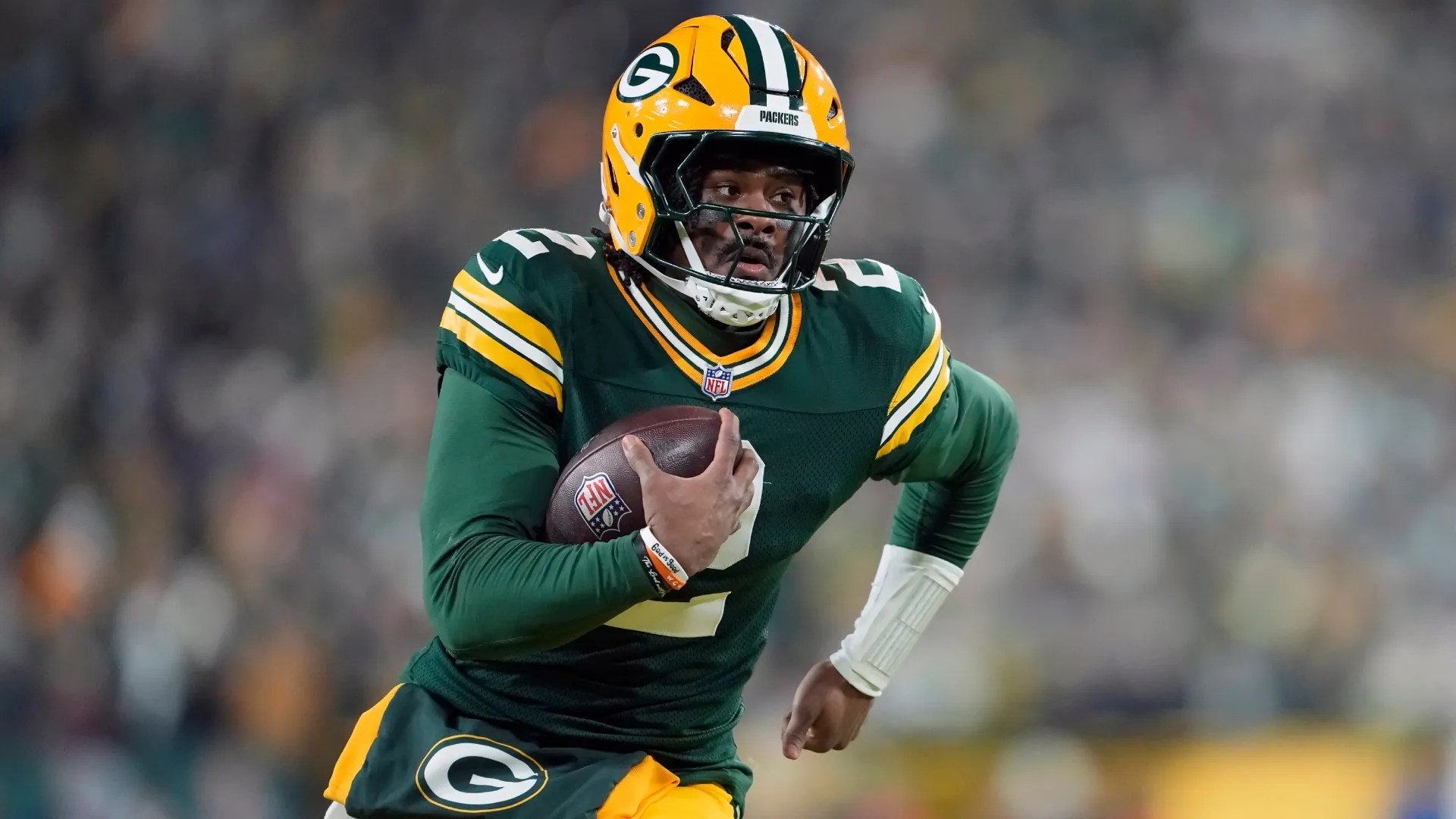 Malik Willis #2 of the Green Bay Packers in 2025 (Source: Patrick McDermott/Getty Images)