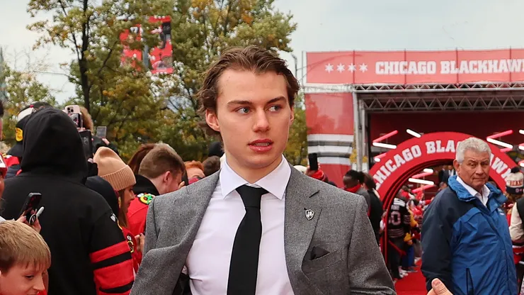 Connor Bedard at the United Center in Chicago, Illinois.