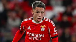 Gianluca Prestianni of SL Benfica runs with the ball.