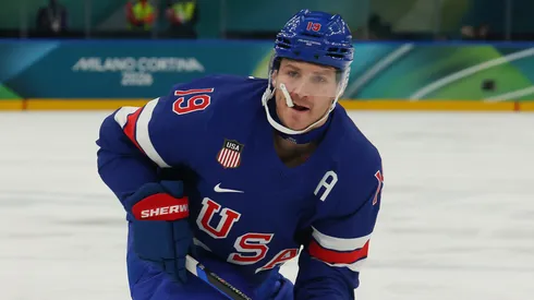 Matthew Tkachuk #19 of Team USA
