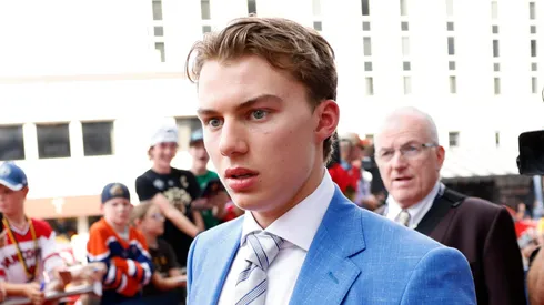 Connor Bedard at Bridgestone Arena in Nashville, Tennessee.