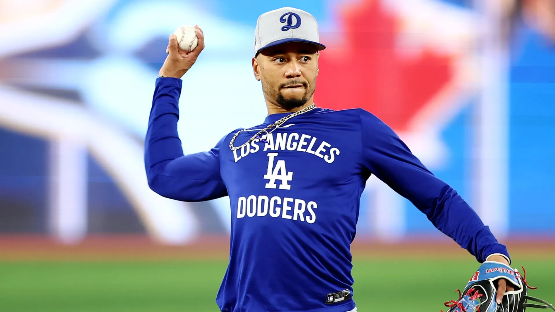 Mookie Betts throwing