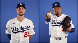 Kyle Tucker and Edwin Díaz of the Dodgers poses for a photo during Photo Day.