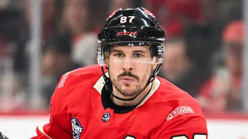 Sidney Crosby during the 2025 NHL 4 Nations Face-Off