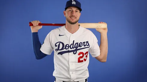 Kyle Tucker #23 of the Los Angeles Dodgers poses for a photo.