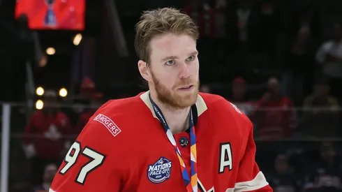 Connor McDavid at TD Garden in Boston, Massachusetts.