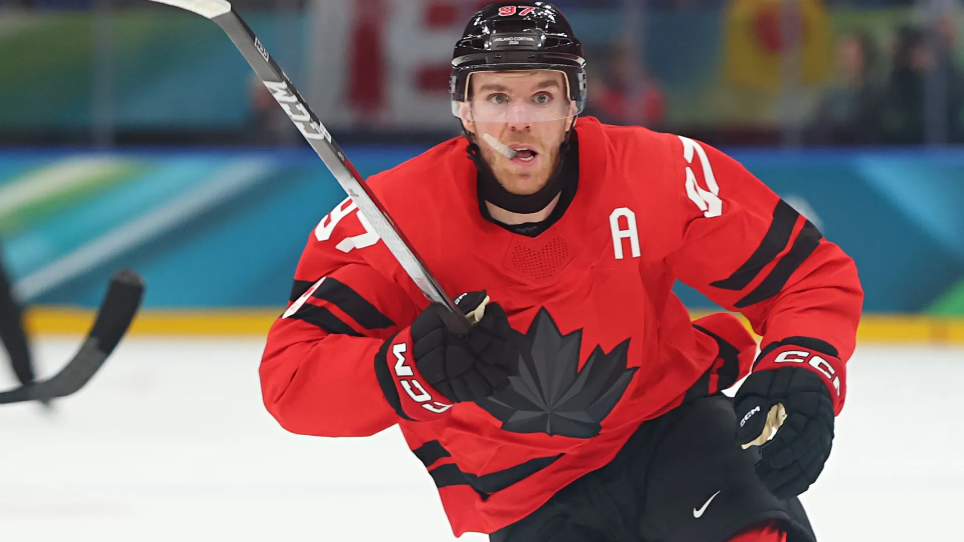 Connor McDavid of Canada during the 2026 Winter Olympic games (Source: Gregory Shamus/Getty Images)