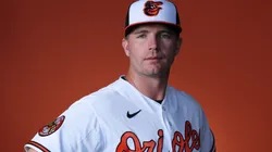 : Pete Alonso #25 of the Baltimore Orioles poses for a photo during Spring Training.