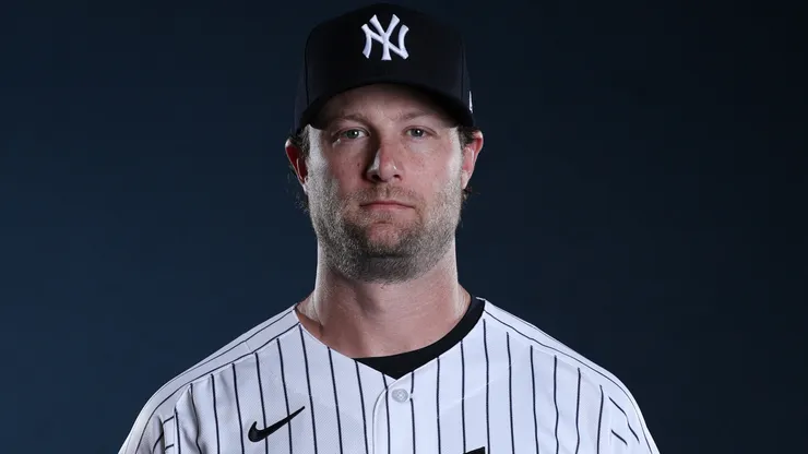 Gerrit Cole #45 of the New York Yankees poses for a photo during Spring Training.