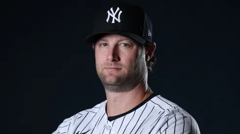 Gerrit Cole #45 of the New York Yankees poses for a photo.