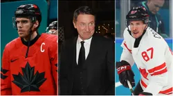 Connor McDavid (left), Wayne Gretzky (middle), and Sidney Crosby (right)