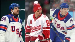 Auston Matthews (left), Patrick Kane (middle), and Matthew Tkachuk (right)