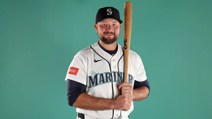 Cal Raleigh #29 of the Seattle Mariners poses for a portrait.
