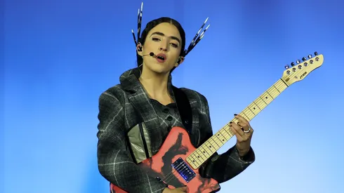 Joan Thiele performs a song during the Milano Cortina 2026 Winter Olympics Closing Ceremony.