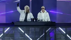 Major Lazer performs during the Milano Cortina 2026 Winter Olympics Closing Ceremony