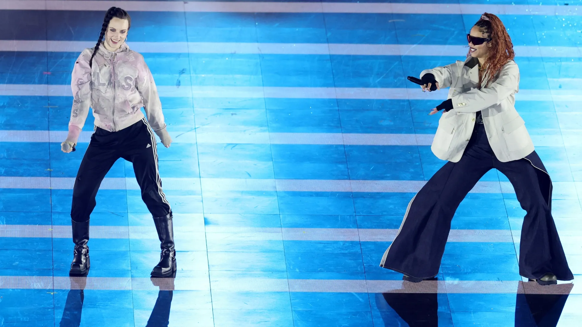 Major Lazer performs during the Milano Cortina 2026 Winter Olympics Closing Ceremony (Source: Andreas Rentz/Getty Images)