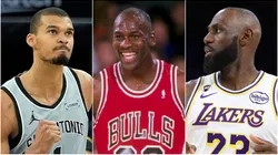Victor Wembanyama, Michael Jordan and LeBron James.