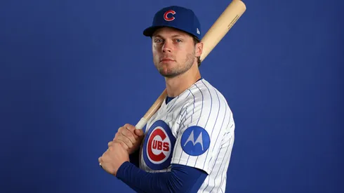 Nico Hoerner #2 of the Chicago Cubs poses for a portrait during photo day.