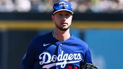 Kyle Tucker of the Dodgers during the second inning of a spring training game in 2026.