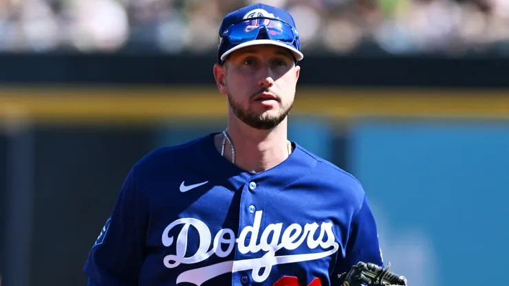 Kyle Tucker of the Dodgers during the second inning of a spring training game in 2026.