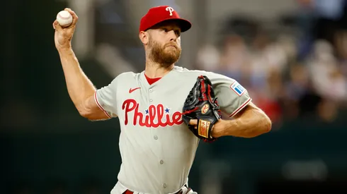 Zack Wheeler #45 of the Philadelphia Phillies in 2025.