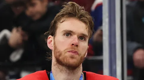 Connor McDavid processes the loss to Team USA in the Winter Olympics