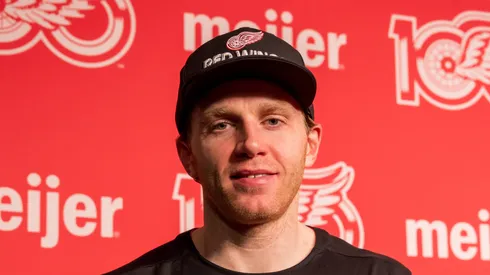 Patrick Kane at Little Caesars Arena in Detroit, Michigan.