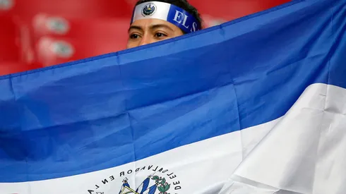 An El Salvador fan with flag