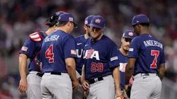 Merrill Kelly and Team USA teammates during the 2023 WBC.