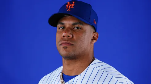 Juan Soto #22 of the New York Mets poses for a photo.