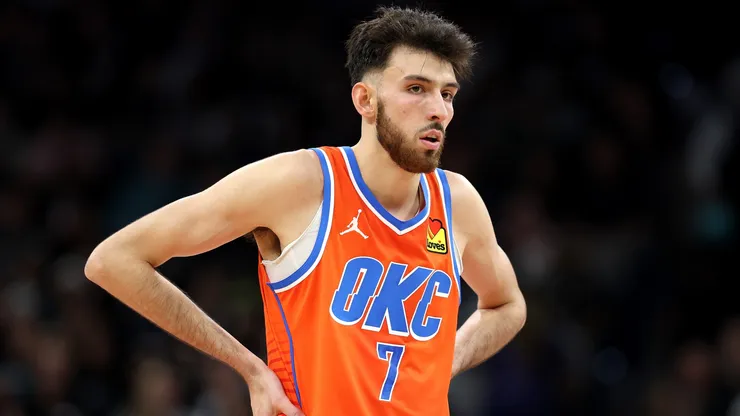 Chet Holmgren of the OKC looks on during the second quarter of the game against the San Antonio Spurs in 2026.