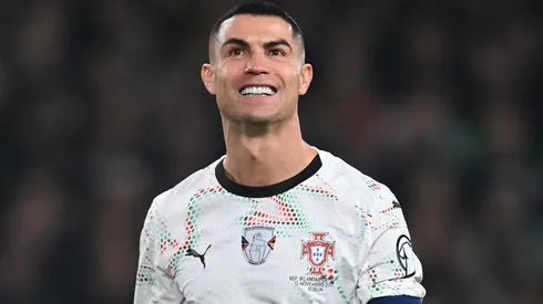 Cristiano Ronaldo of Portugal reacts during the FIFA World Cup 2026 qualifier match.