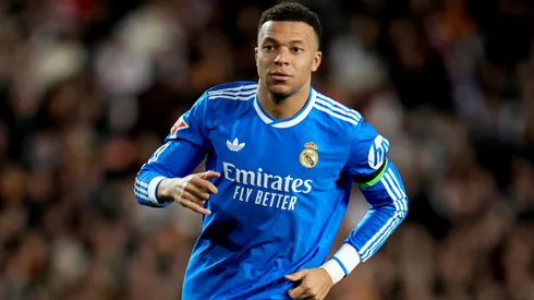 Kylian Mbappe of Real Madrid looks on during a LaLiga EA Sports match in 2026.