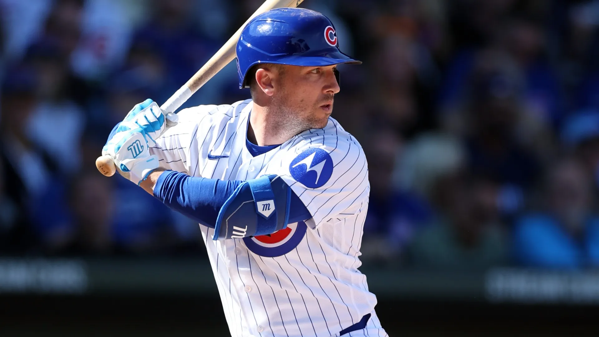 Alex Bregman #3 of the Cubs bats against the White Sox. Chris Coduto/Getty Images