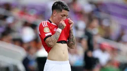 Gianluca Prestianni #25 of SL Benfica reacts.