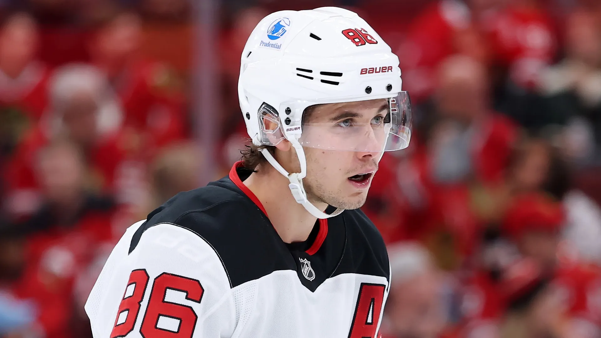 Jack Hughes #86 of the New Jersey Devils in 2025 (Source: Michael Reaves/Getty Images)