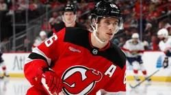 Jack Hughes #86 of the New Jersey Devils in action during a game in 2025.